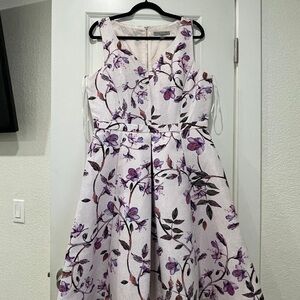 Danny & Nicole Purple Floral Midi Dress